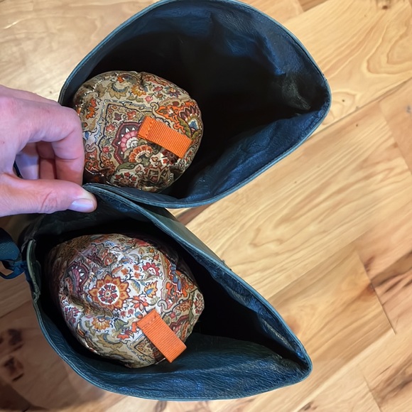 Women’s Knee-High Lace Up Kitten Heel Boots green amazing real leather - Picture 10 of 13